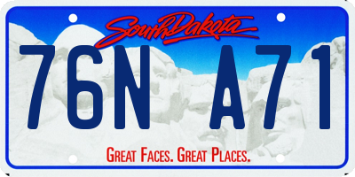 SD license plate 76NA71