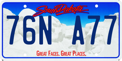 SD license plate 76NA77