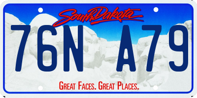 SD license plate 76NA79