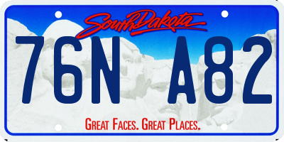 SD license plate 76NA82