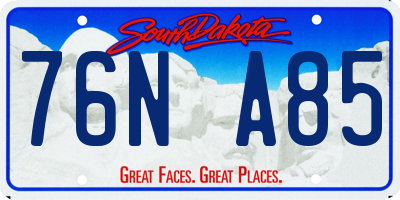 SD license plate 76NA85