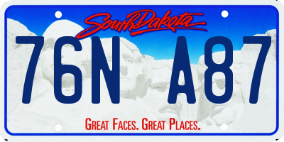 SD license plate 76NA87