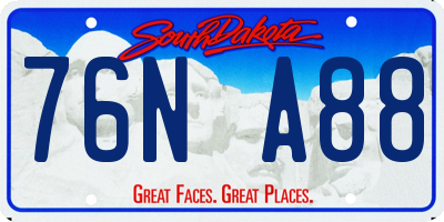 SD license plate 76NA88