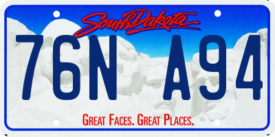SD license plate 76NA94