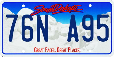 SD license plate 76NA95