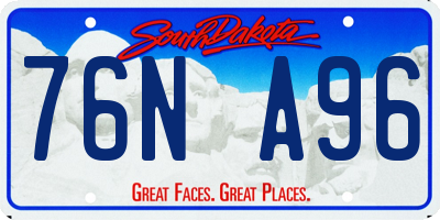 SD license plate 76NA96