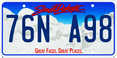 SD license plate 76NA98