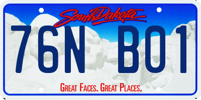 SD license plate 76NB01