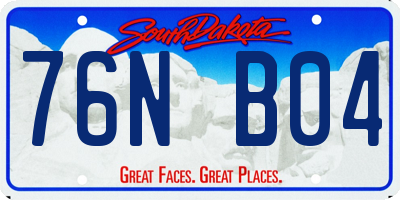 SD license plate 76NB04