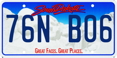 SD license plate 76NB06