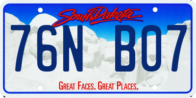 SD license plate 76NB07