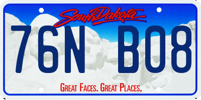 SD license plate 76NB08