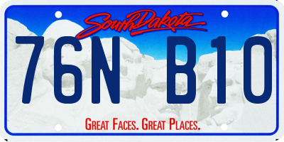 SD license plate 76NB10
