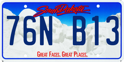 SD license plate 76NB13