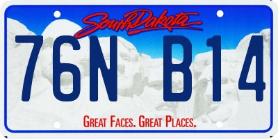 SD license plate 76NB14