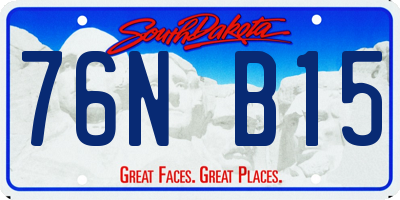 SD license plate 76NB15