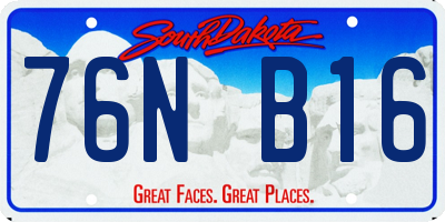 SD license plate 76NB16