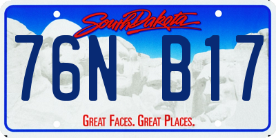 SD license plate 76NB17