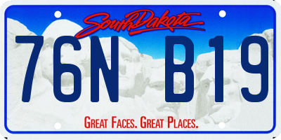 SD license plate 76NB19