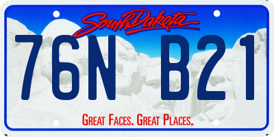 SD license plate 76NB21