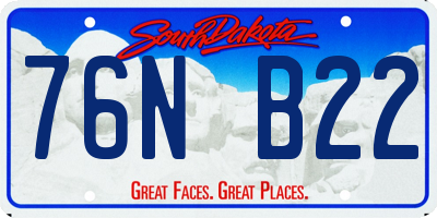 SD license plate 76NB22