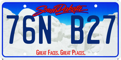 SD license plate 76NB27