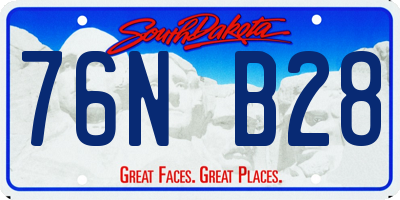 SD license plate 76NB28