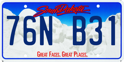 SD license plate 76NB31
