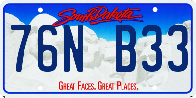 SD license plate 76NB33
