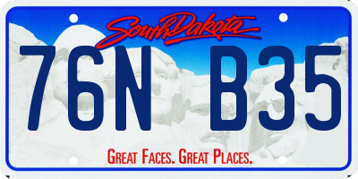 SD license plate 76NB35