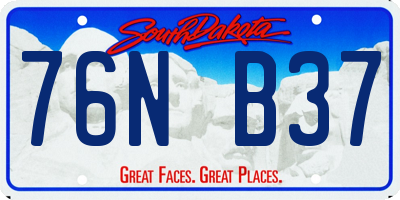 SD license plate 76NB37