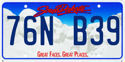 SD license plate 76NB39