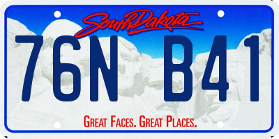 SD license plate 76NB41