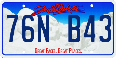 SD license plate 76NB43