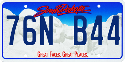SD license plate 76NB44