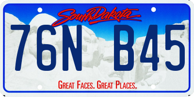 SD license plate 76NB45