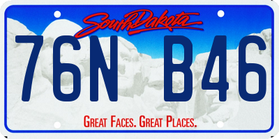 SD license plate 76NB46