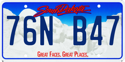 SD license plate 76NB47