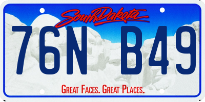 SD license plate 76NB49