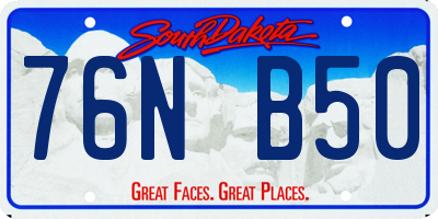 SD license plate 76NB50