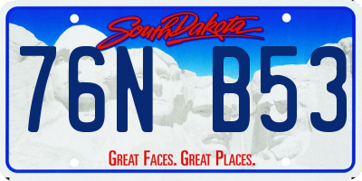 SD license plate 76NB53