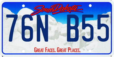 SD license plate 76NB55