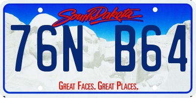 SD license plate 76NB64