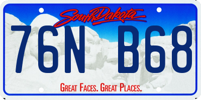 SD license plate 76NB68