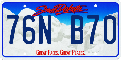 SD license plate 76NB70