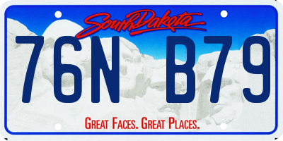 SD license plate 76NB79