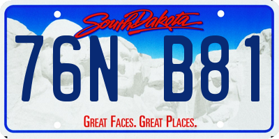 SD license plate 76NB81