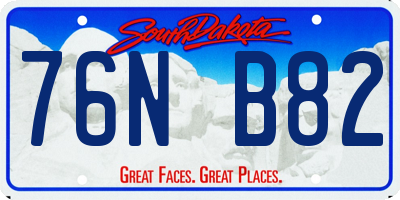 SD license plate 76NB82