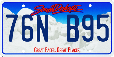 SD license plate 76NB95