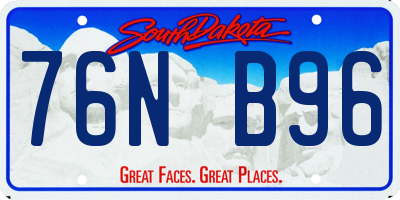 SD license plate 76NB96